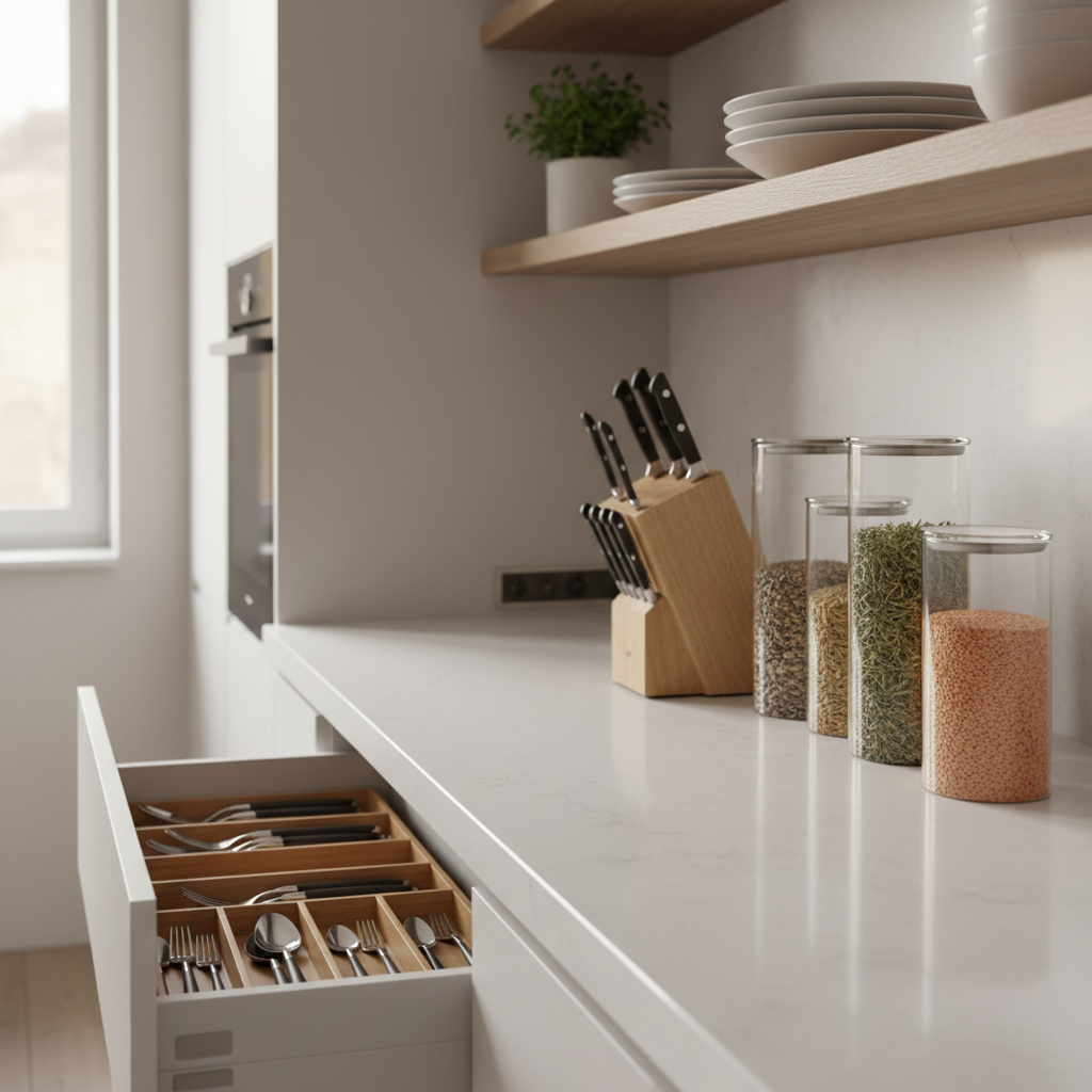 Išmanūs virtuvės organizavimo sprendimai, kurie padės sutaupyti vietos ir laiko