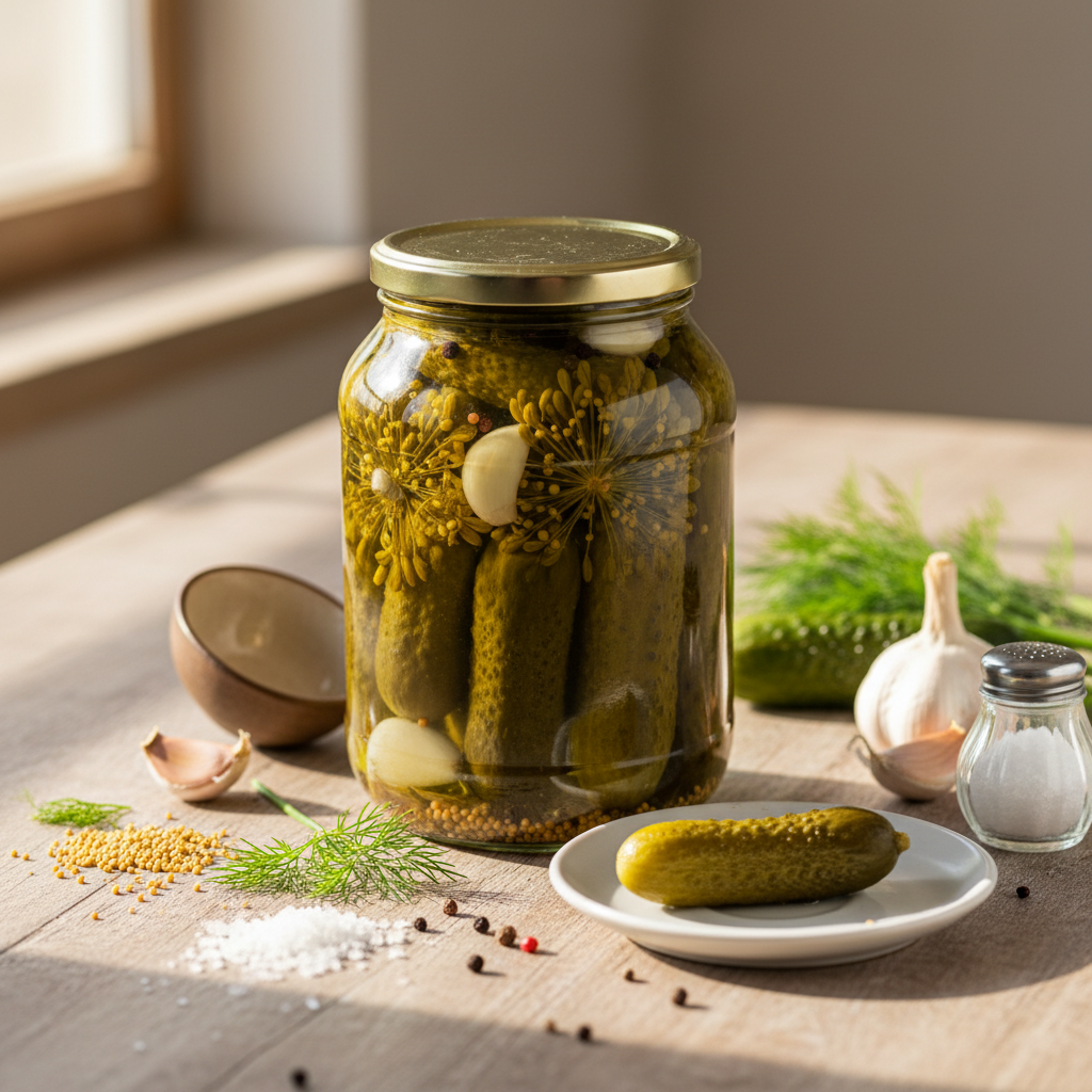 Traškūs marinuoti agurkai: receptas kaip iš parduotuvės