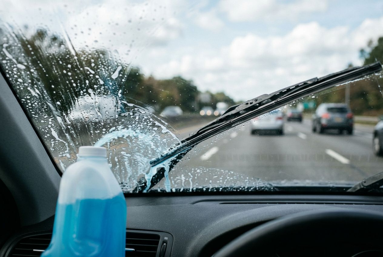 Langų skystis: kaip išsirinkti tinkamą ir užtikrinti gerą matomumą kelyje