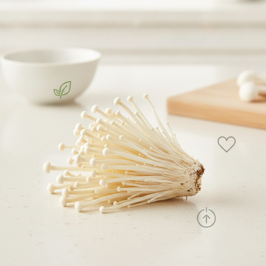 Enoki grybai: kodėl verta juos įtraukti į mitybą ir paruošti